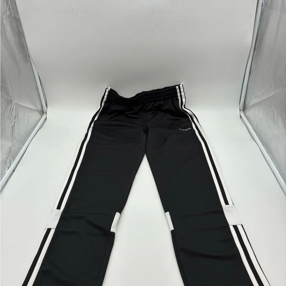 adidas Black Track Pants with White Stripes, Large - Picture 2 of 5